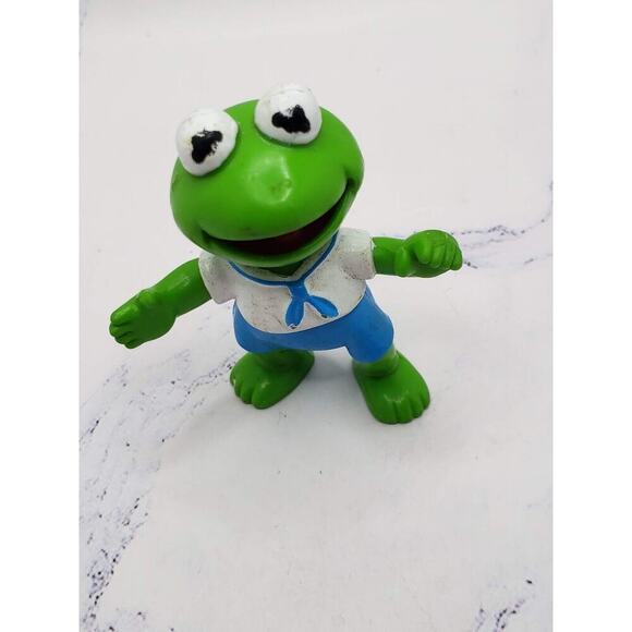 1986 Muppet Babies Figurine McDonald's Happy Meal Toy Kermit The Frog PVC - Picture 6 of 7